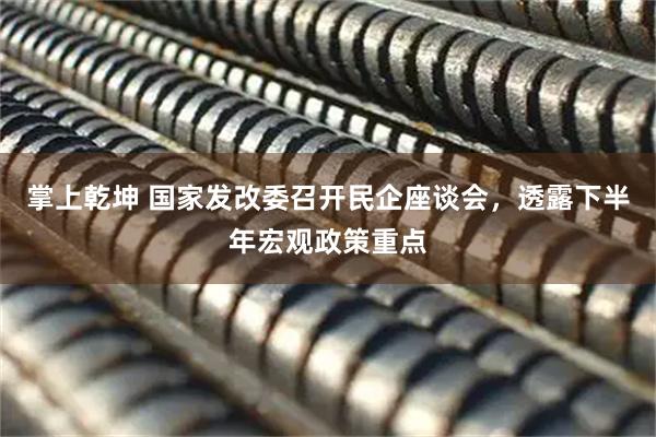 掌上乾坤 国家发改委召开民企座谈会，透露下半年宏观政策重点